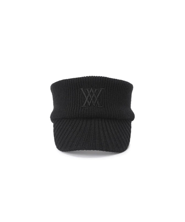 Solid Knit Visor - Black