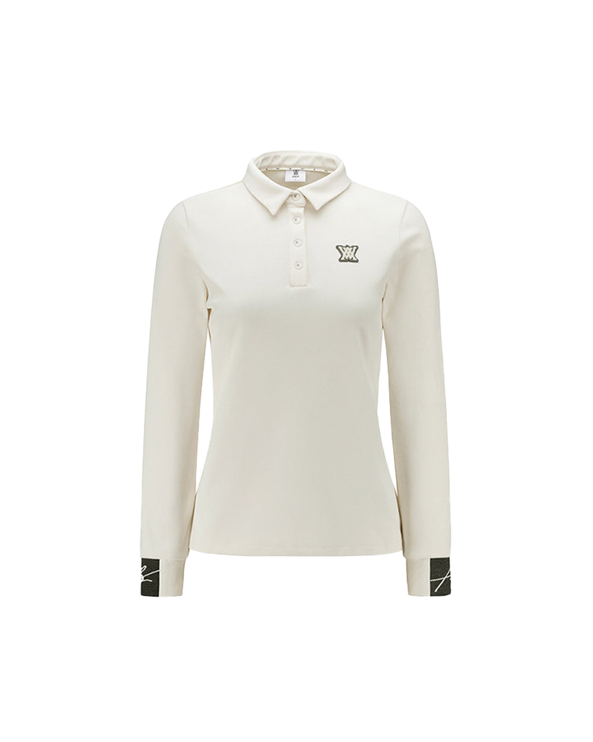 Women's Nap Collar Long T-shirt - Ivory