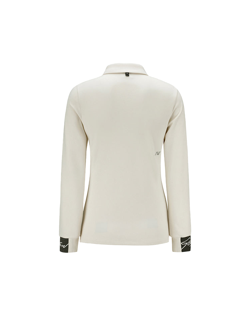 Women's Nap Collar Long T-shirt - Ivory