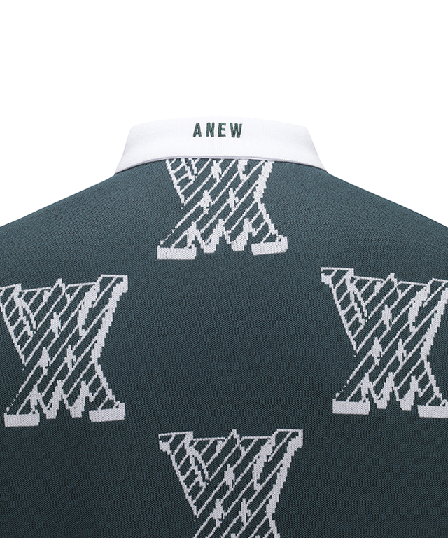 Men's Pixel Logo Point Short Sweater - Green