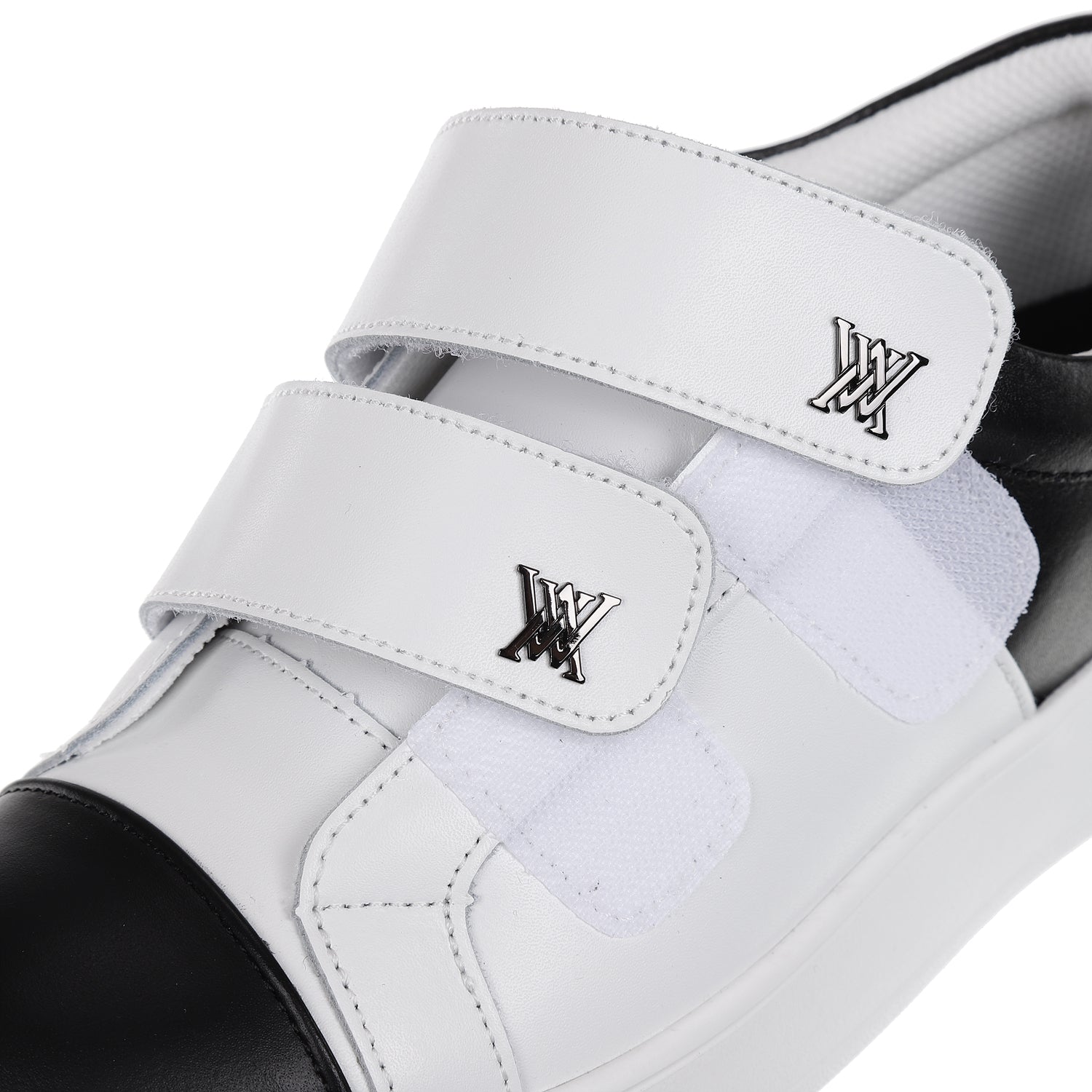 Women's Color Block Double Velcro Sneakers - Black