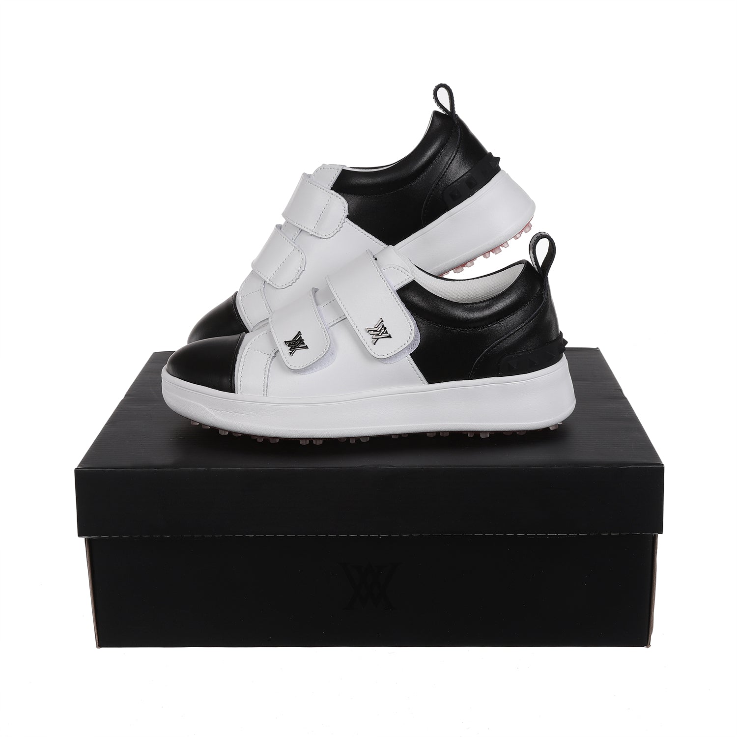 Women's Color Block Double Velcro Sneakers - Black