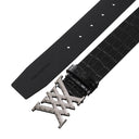[Legacy Sale]Women's Wording Pattern Crocker Belt - Black
