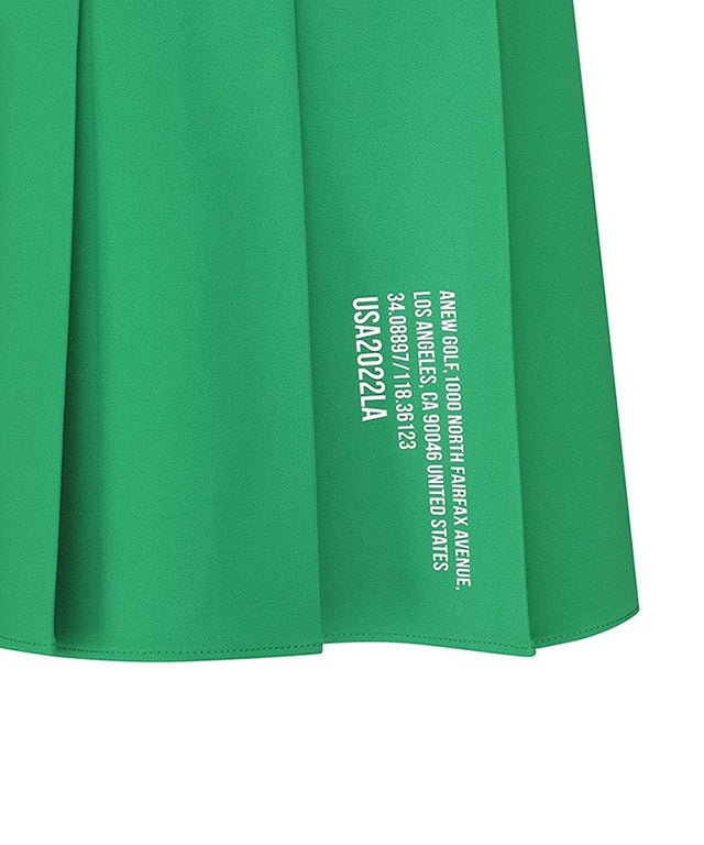 Women's Middle Length Pleats Skirt - Green