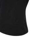 Women's Back Zip Point Long T-Shirt - Black