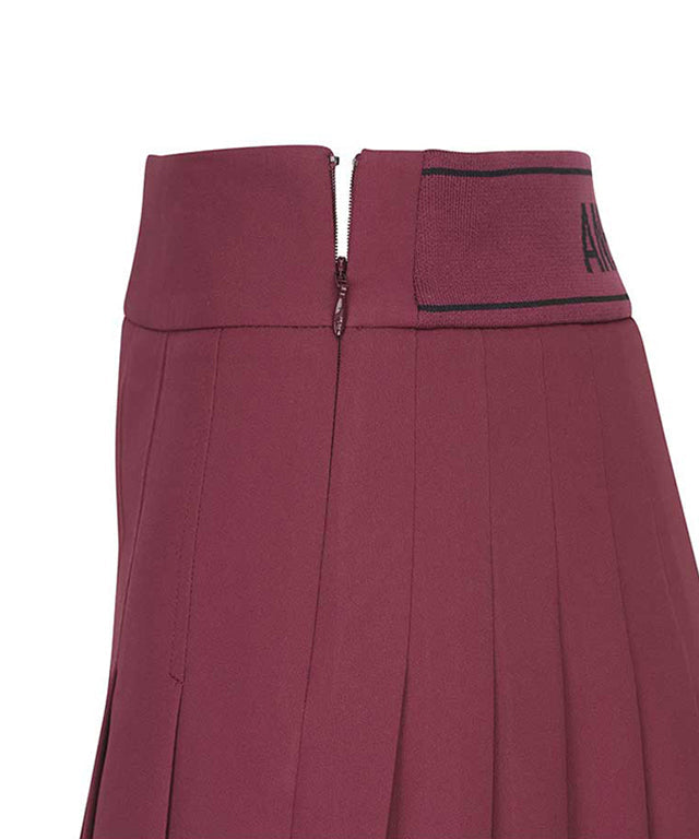 Women's Logo Band Double Pleats SQ - Wine