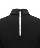 Women's Back Zip Point Long T-Shirt - Black