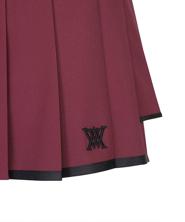 Women's Logo Band Double Pleats SQ - Wine