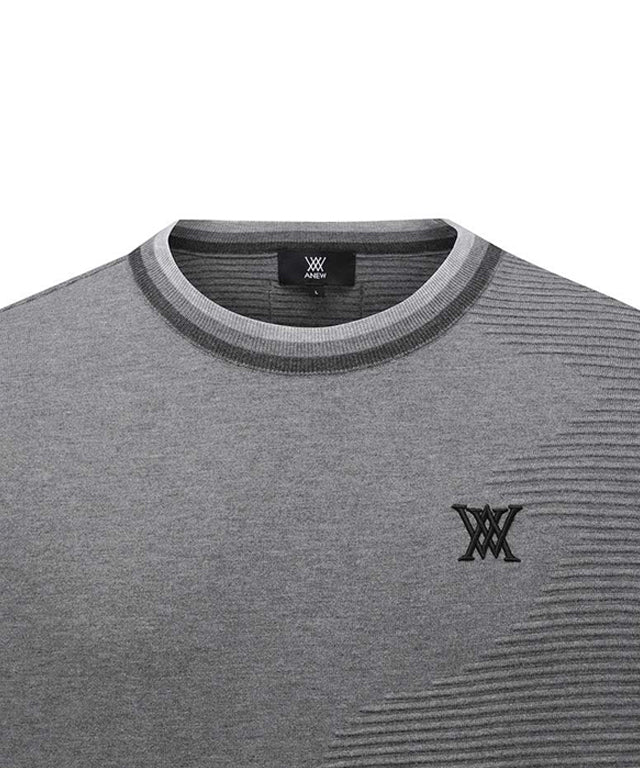 Men's Texture Pullover - M/Gray