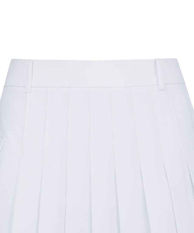 Women's Mini Pocket Point Pleated Skirt - White