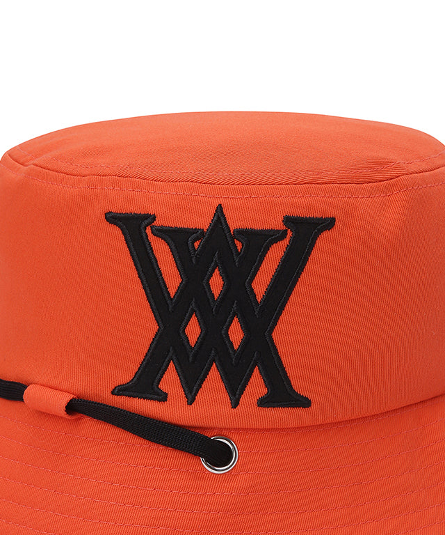 Unisex Big Logo Applique Bucket Hat -  Orange
