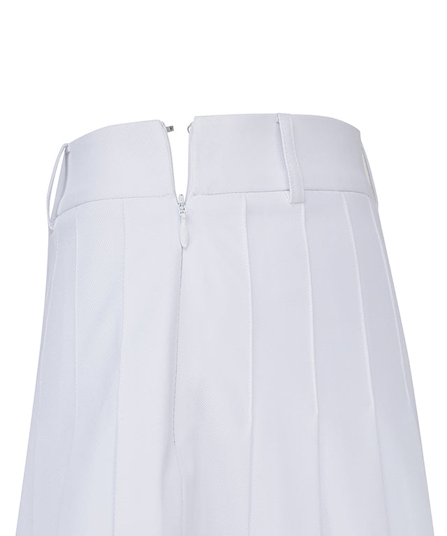 Women's Mini Pocket Point Pleated Skirt - White