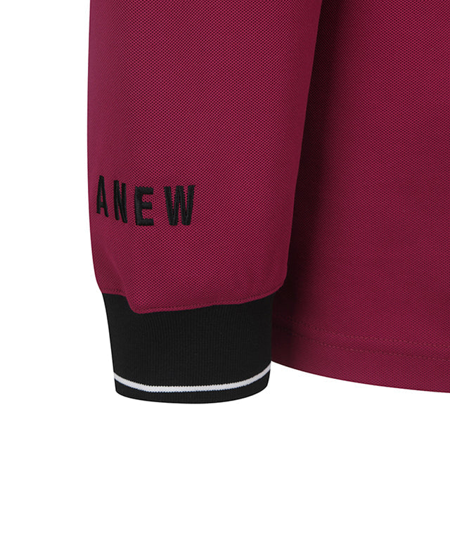 Men's Back Big Logo Long T-Shirt - Burgundy