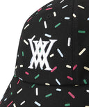 Sprinkle Donut Pattern Bucket Hat - Black
