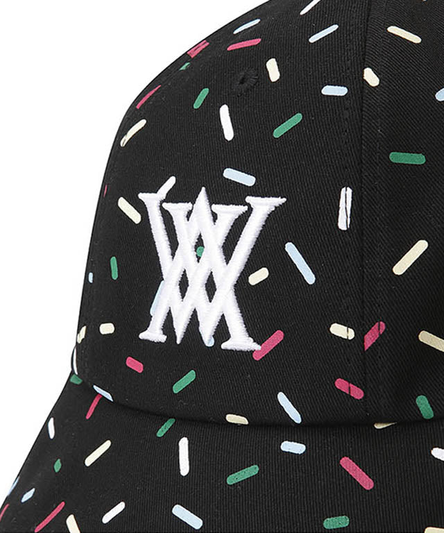 Sprinkle Donut Pattern Bucket Hat - Black
