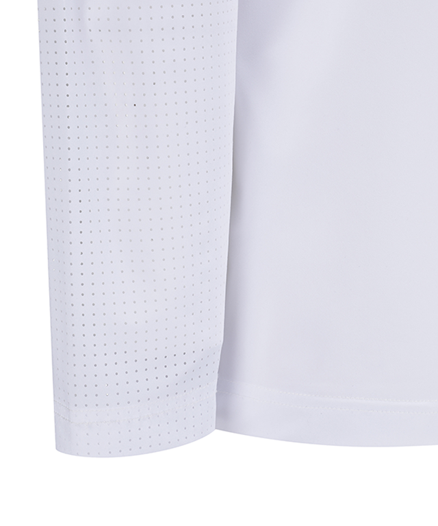Men's Sleeve Ventilation Cold Fabric Long T-Shirt - White