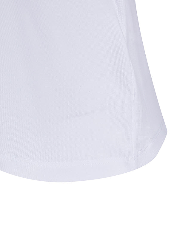 Women's Neck Jacquard Logo Short T-Shirt - White