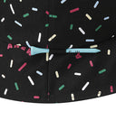 Sprinkle Donut Pattern Bucket Hat - Black