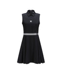 Women's Sleeveless Flare One Piece - Black