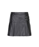 Women's Leather Half Pleats SQ - Black