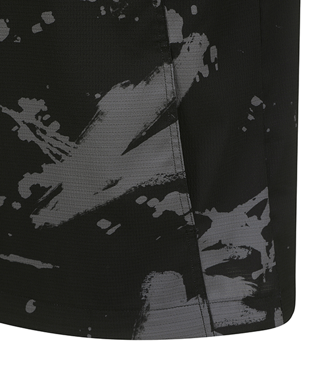 Men's High Neck Anorak Short T-Shirt - Black