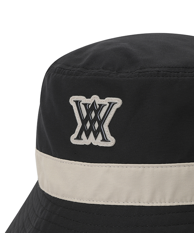 Unbalanced Wide Brim Bucket Hat - Black