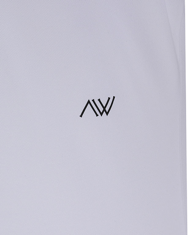 Women's Neck Jacquard Logo Short T-Shirt - White