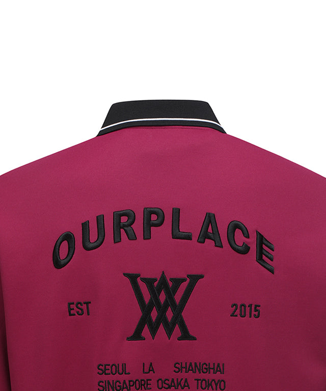 Men's Back Big Logo Long T-Shirt - Burgundy