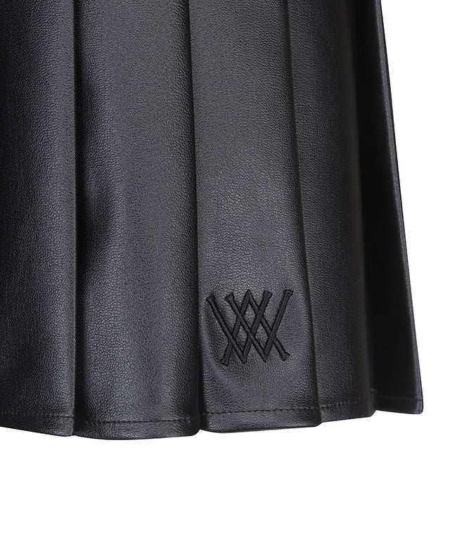 Women's Leather Half Pleats SQ - Black