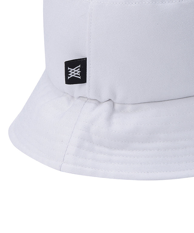 Unisex Big Logo Applique Bucket Hat -  White