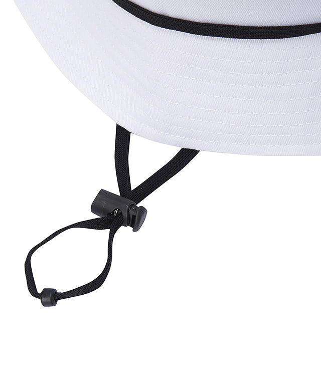 Unisex Big Logo Applique Bucket Hat -  White