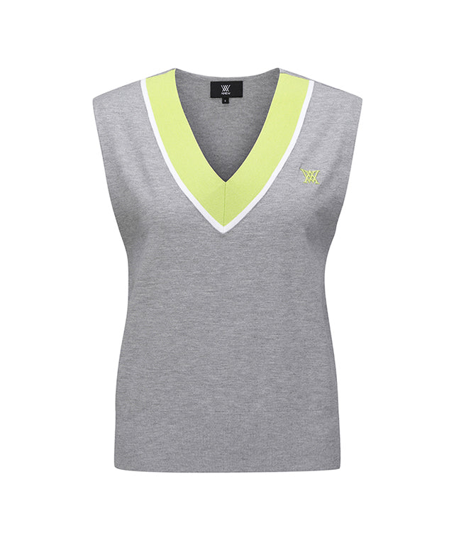 Women's Sweater Vest - Mellange Grey