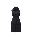 Women's Long Length Down Vest - Black
