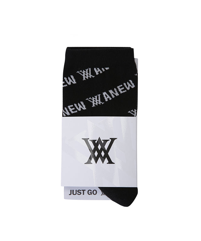 Diagonal Logo Repeat Long Neck Socks - Men's