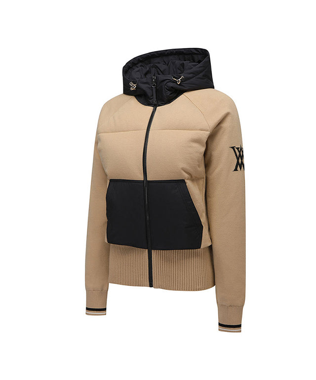 Women's Hybrid Hoodie Jacket - Beige