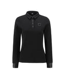 Women's Nap Collar Long T-shirt - Black