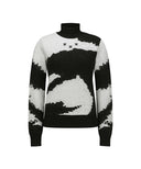 Women's Cashmere Blend High Neck Sweater - Black