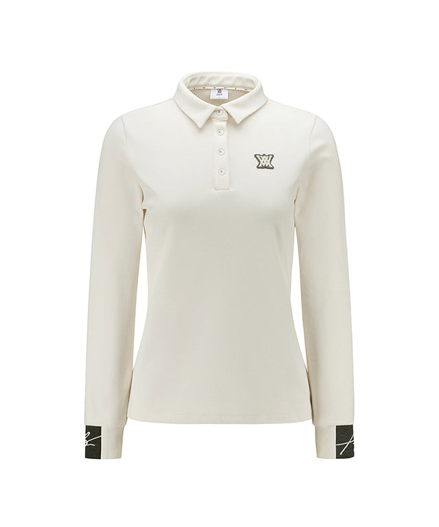 Women's Nap Collar Long T-shirt - Ivory