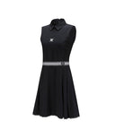 Women's Sleeveless Flare One Piece - Black