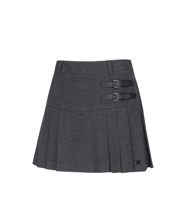 Women's Check Half Pleats SQ - Gray