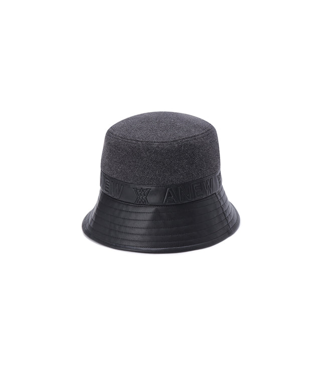 Mixed Wool Bucket Hat - Black
