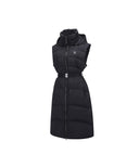 Women's Long Length Down Vest - Black