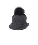 Women's Wool Double Bucket Hat - Charcoal Grey