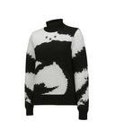 Women's Cashmere Blend High Neck Sweater - Black