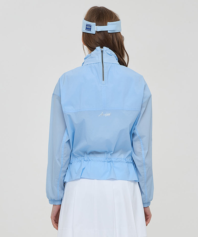 Women's High Neck Point Jacket - Sky Blue