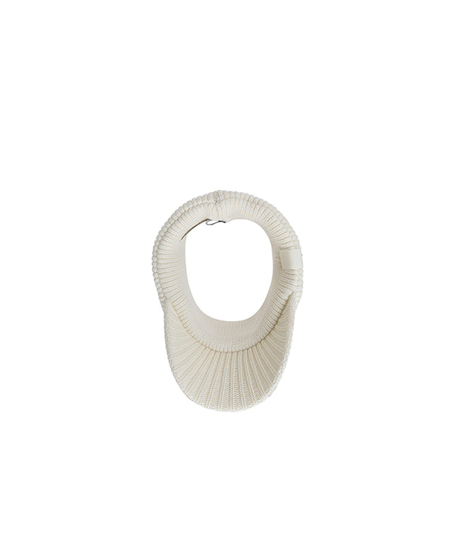 Solid Knit Visor - White