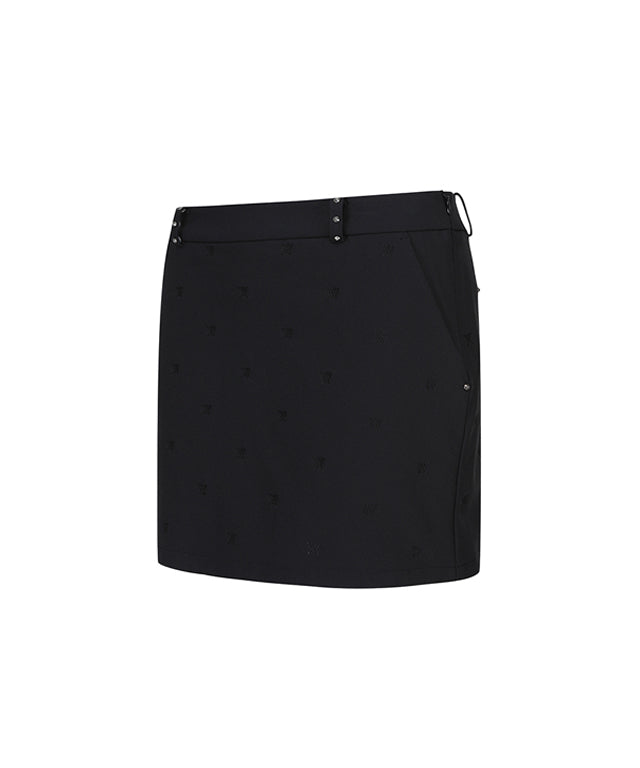 W Front Embossed Point H-line SQ - Black