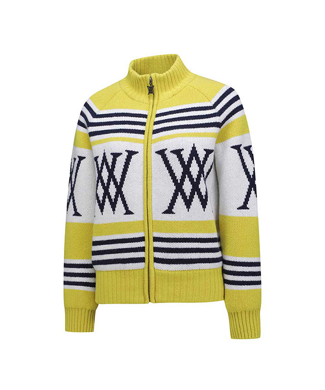 Women's Logo Point Cardigan - Mustard