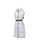 Women's Long Length Down Vest - Ivory