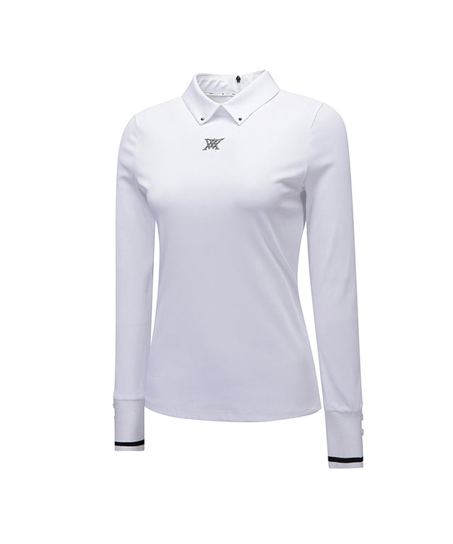 Women's  Back Zip Point Long T-shirt - Off White